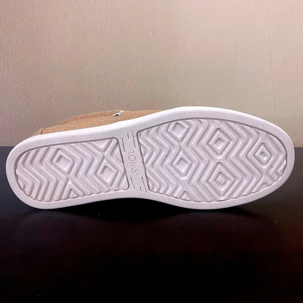 TOMS Alpargata Fenix Mens Tan Heritage Canvas Slip On Sneakers Shoes Size 7‎